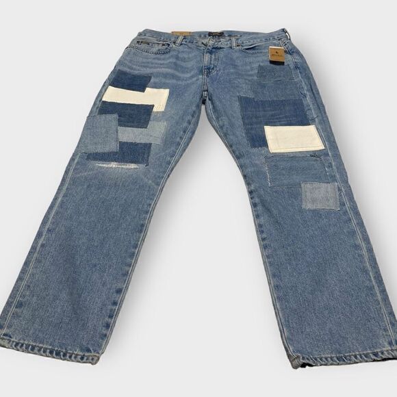 Polo Ralph Lauren Avery Boyfriend Patchwork Distressed Jeans Womens size 31 New - Picture 2 of 12